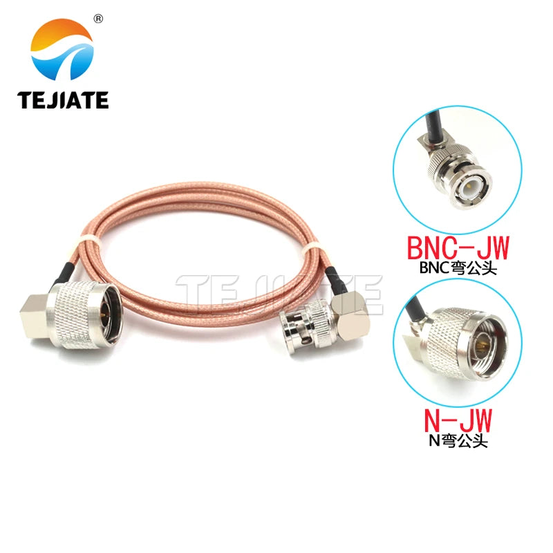 1PCS BNC bent male to N adapter line BNC-JW to N-J N-K N-JW male to female connection line RG316 RF line impedance 50 ohms