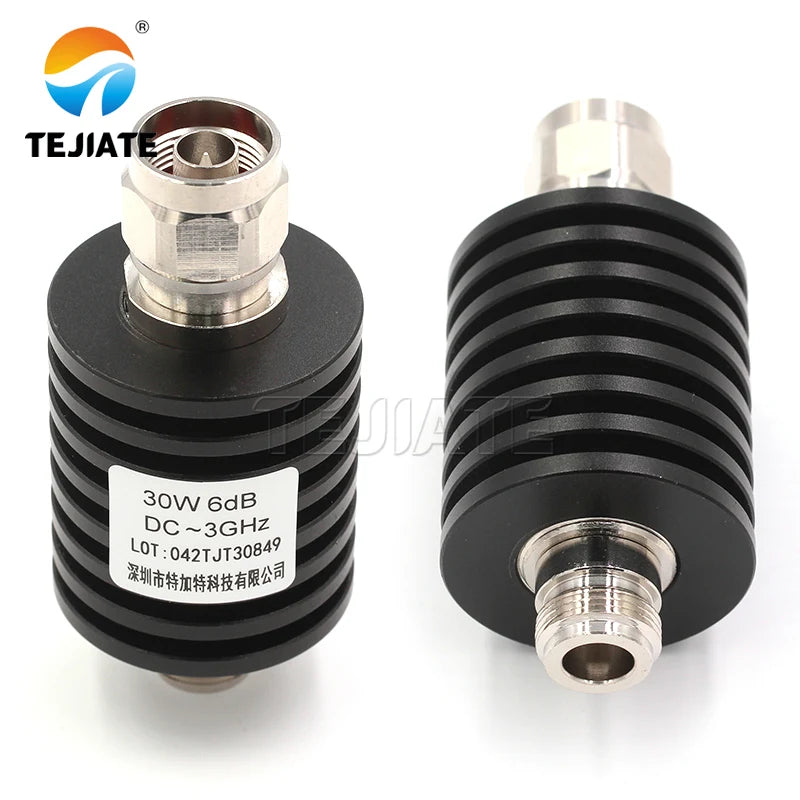 1PCS N-JK 30W Attenuator 6DB 20DB 30DB 40DB RF Coaxial Rixed Attenuator N type Connector