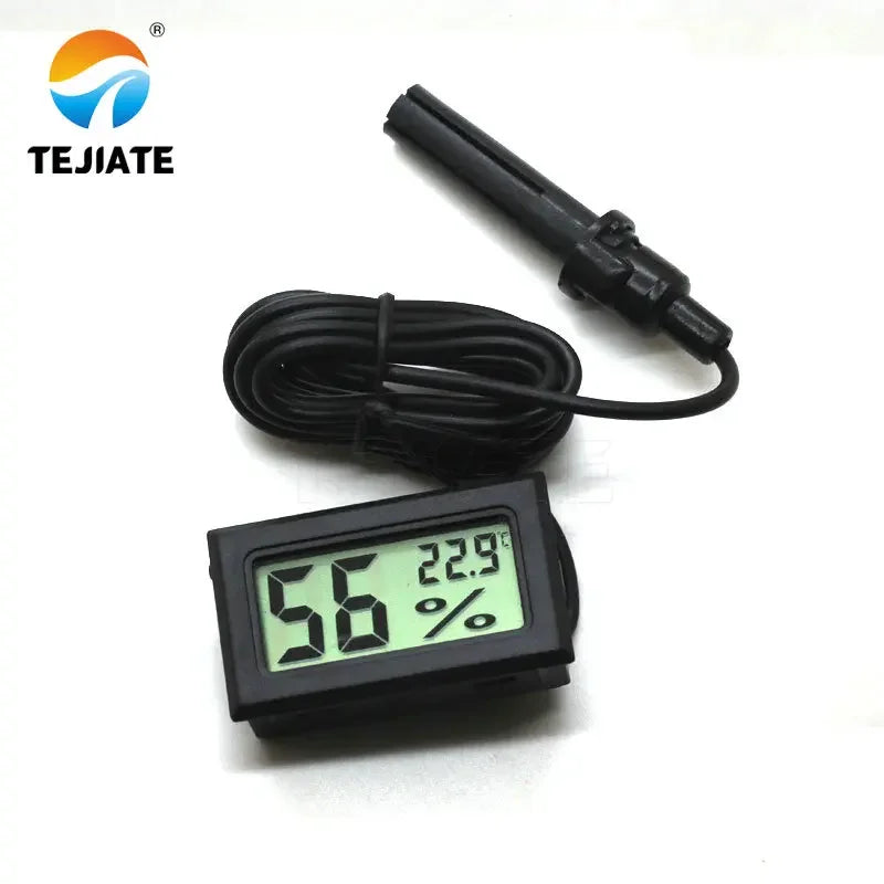 Black White 1.5M Mini Digital Thermometer Hygrometer Humidity Moisture Sensor Meter Thermal Temperature