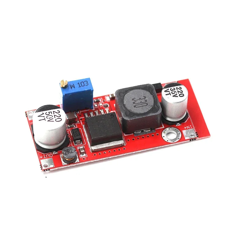 Red XL6009 DC-DC step-up adjustable voltage regulated power supply module board output 4A current wide voltage 5V12v up to 24V