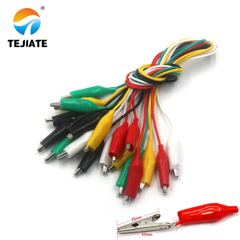 1Lot/10pcs cable length 50cm crocodile clip 35mm 28mm double headed crocodile cable