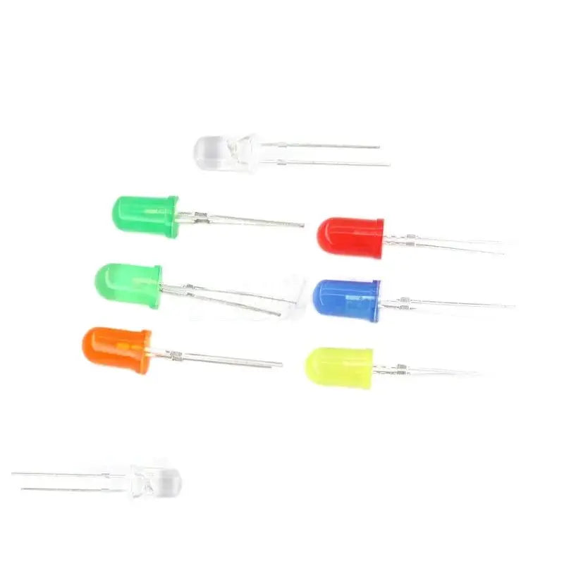 7Colors 100PCS F5 5mm LED diode Light Assorted Kit Red Green Yellow Blue White Mixed Color light LED DIY kit