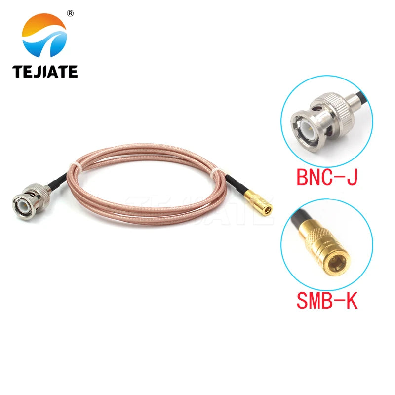1PCS TEJIATE Adapter Cable SMB To BNC Type SMBK Convert BNCJ 8-90CM 1M 1.5M 2M Length Connector RG316 Wire