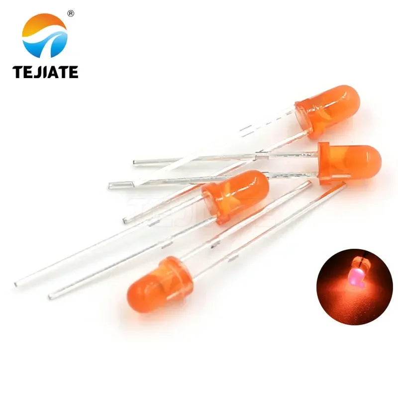 50PCS / 1Lot TEJIATE 3MM LED Light Bead White Red Yellow Blue Green Full Color High Brightness  Low Power Consume Fast Response