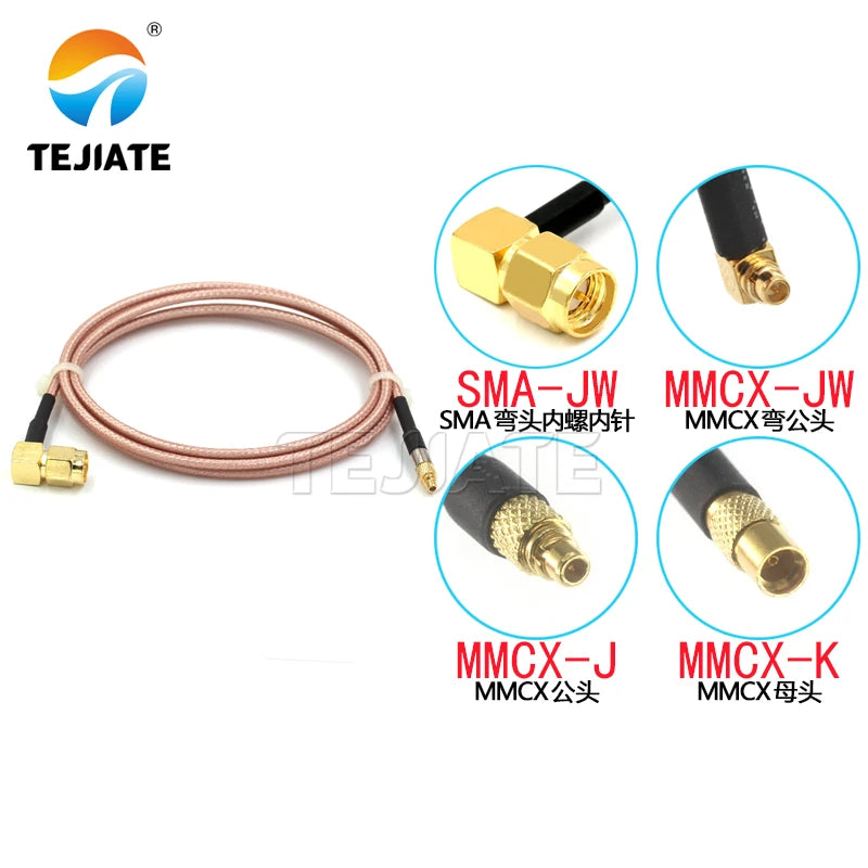 1PCS SMA-JW to MMCX adapter line SMA bent male to MMCX male female connection line RG316 coaxial line