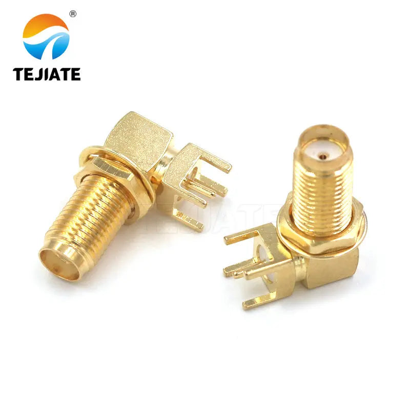 5PCS SMA-KWE SMA Female Plug Adapter Solder Edge PCB Mount Connector Right Angle RF Coaxial