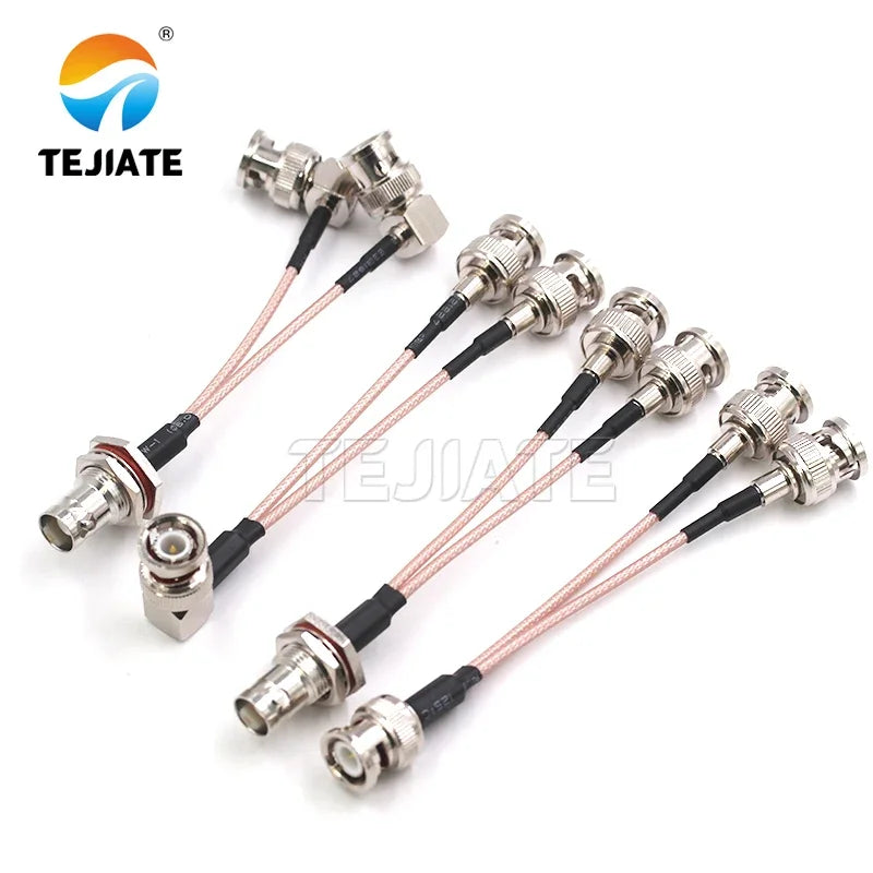 BNC male female to two BNC adapters 10cm RG316 cable