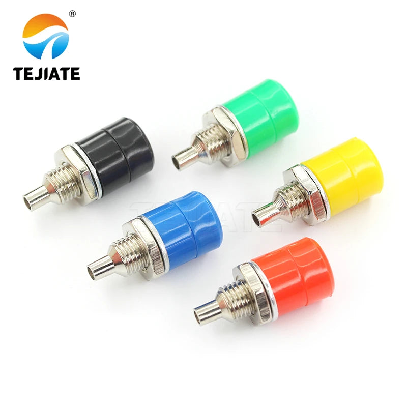2PCS 4mm nickel-plated panel socket installation banana socket teaching instrument socket opening diameter 8mm test socket