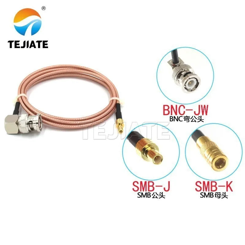 1PCS BNC bent male to SMB adapter line BNC-JW to SMB-J SMB-K RF line RG316 coaxial line impedance 50 ohms