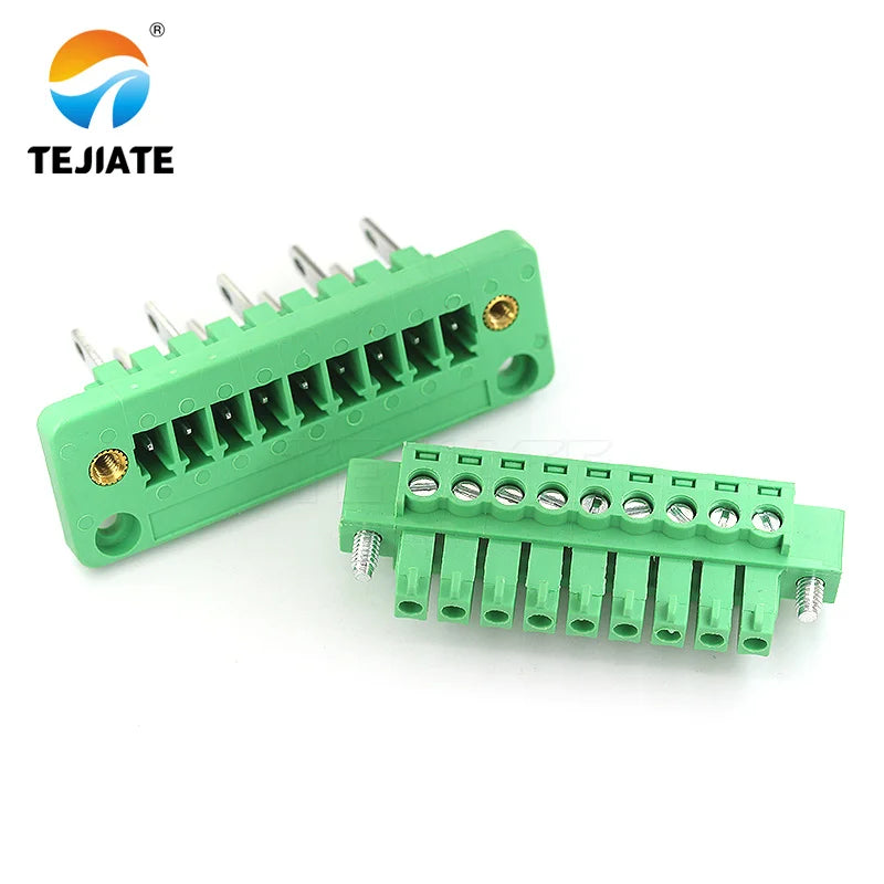 1 set of 15EDGWB+KM-3.81mm wall mounted plug-in PCB wiring terminals with flange fixed panel wall mounted