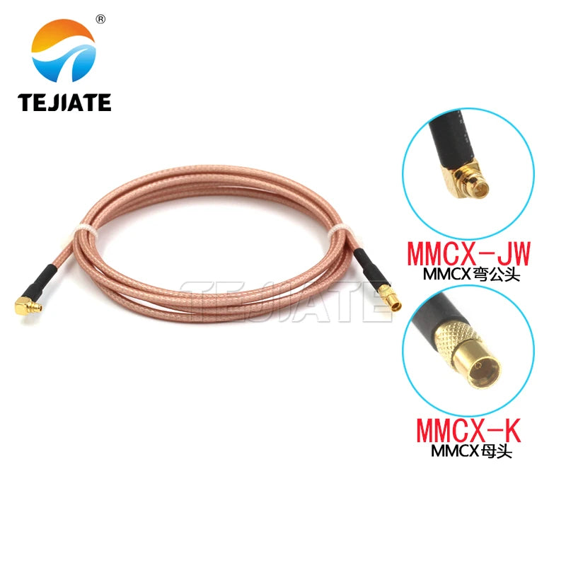 1PCS MMCX bent male to MMCX adapter line MMCX male to female to MMCX bent male connection line RG316 coaxial line