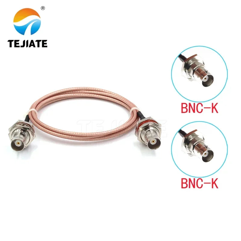 1PCS TEJIATE Adapter Cable BNC To BNC Type BNCK Convert BNCK 8-90CM 1M 1.5M 2M Length Connector RG316 Wire