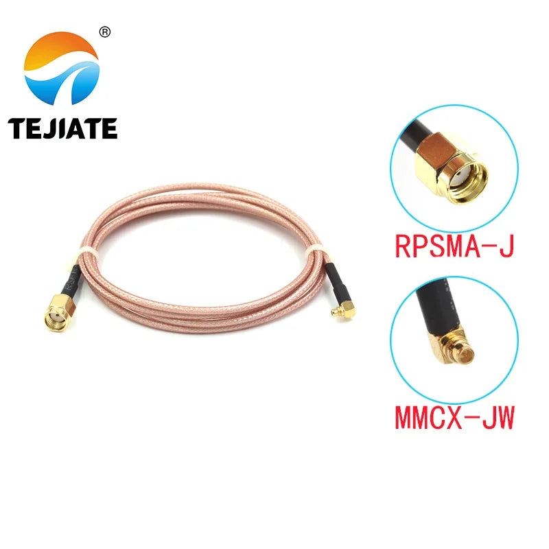 1PCS TEJIATE Adapter Cable MMCX To SMA MMCX-JW Convert RPSMA-J 8-90CM 1M 1.5M 2M Length Connector RG316 Wire
