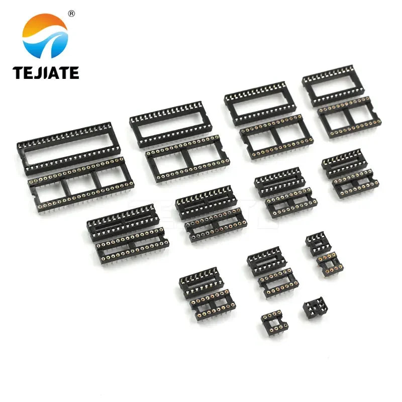 10PCS IC Sockets DIP6 DIP8 DIP14 DIP16 DIP18 DIP20 DIP24 DIP32 DIP28 DIP40 pins Connector DIP Socket 6 8 14 16 18 20 24 28 40Pin
