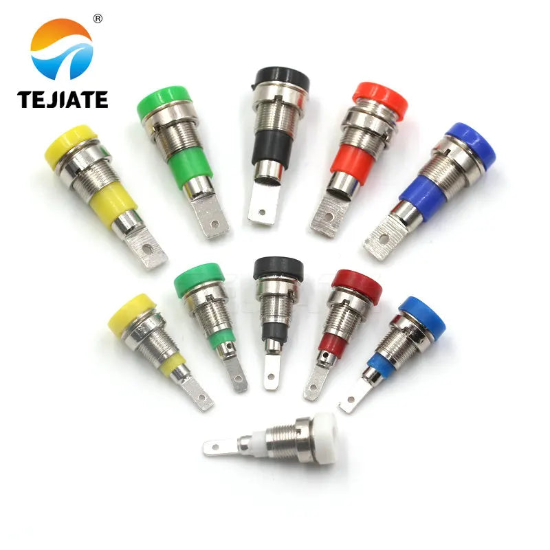 1PCS 4mm 2mm Banana Socket 4MM 2MM Panel Socket Pure Copper Insulated Wiring Terminal Banana Female Head Hole