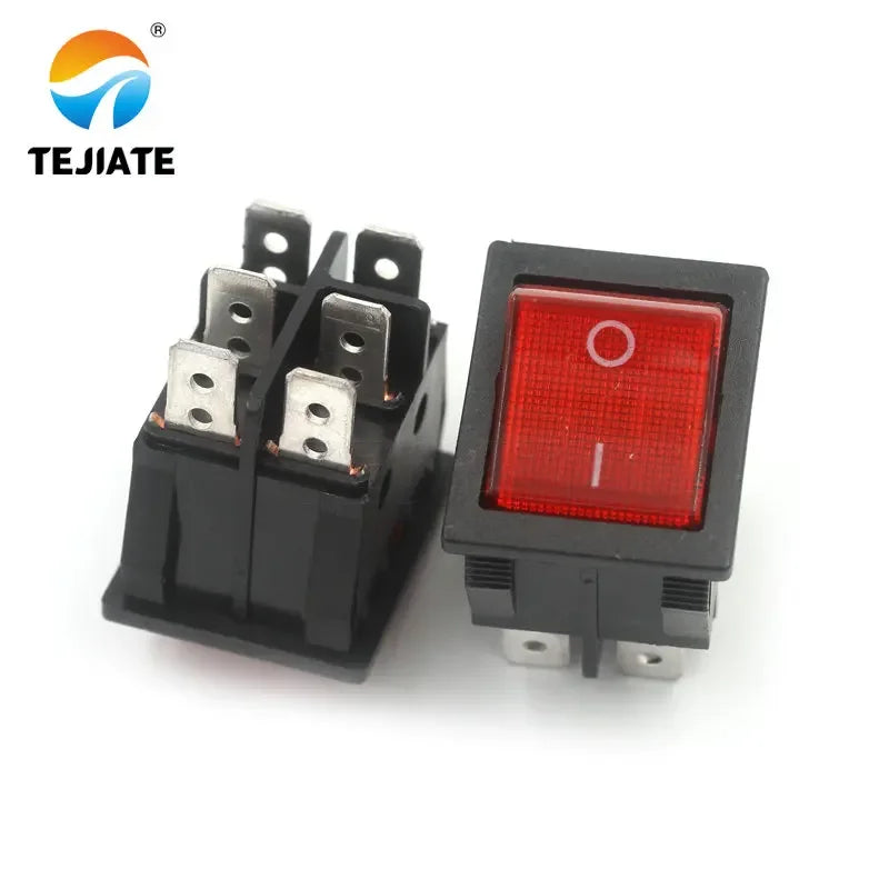 5PCS KCD4 Microswitch Boat Toggle Switch Reset Ship Type Seesaw Cateye Light 4/6 Feet 2/3 Gear Power Button Kit