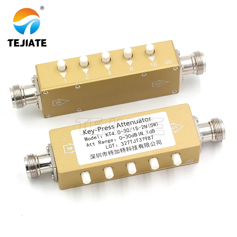 1PCS SMA N-type RF button adjustable key signal attenuator 0-30dB 0-60dB 0-90dB step 5W 10W high power 0-4GHz