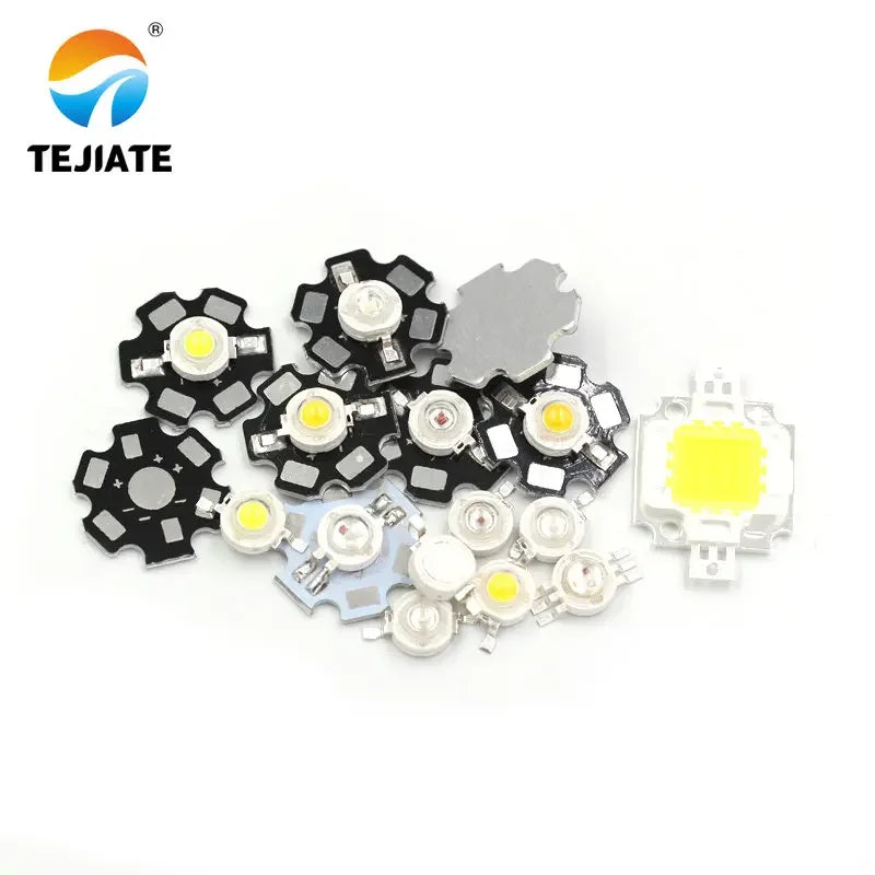 2PCS 1W3W5W small light-emitting diode LED lamp beads positive white warm lighting red yellow emerald green blue light