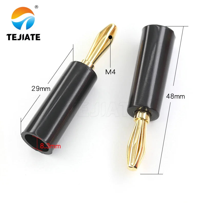 Copper gold-plated zinc alloy 4mm banana plug speaker wire connector speaker wire connector solder-free