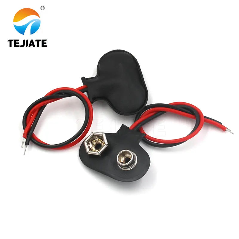9V battery connector snap on power adapter T-type I-type dual wire clamp cable 9V socket plug snap on connection