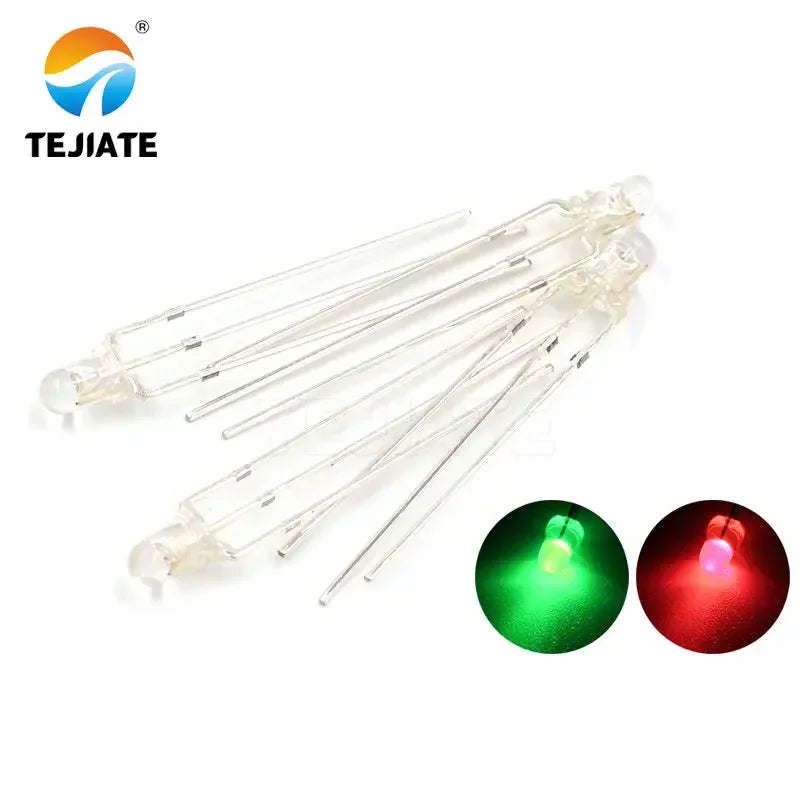 10PCS / 1Lot TEJIATE 3MM LED Light Bead Double Color White Flash Red Blue Green Fog Type Low Power Consume Fast Response