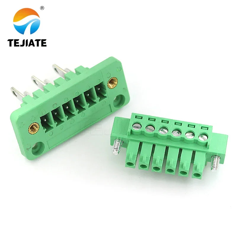 1 set of 15EDGWB+KM-3.81mm wall mounted plug-in PCB wiring terminals with flange fixed panel wall mounted