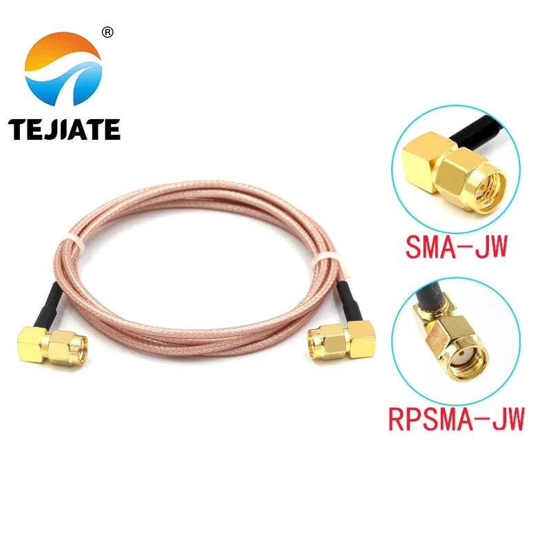 1PCS TEJIATE Adapter Cable RPSMA To SMA Type RPSMA-JW Convert SMA-JW 8-90CM 1M 1.5M 2M Length Connector RG316 Wire