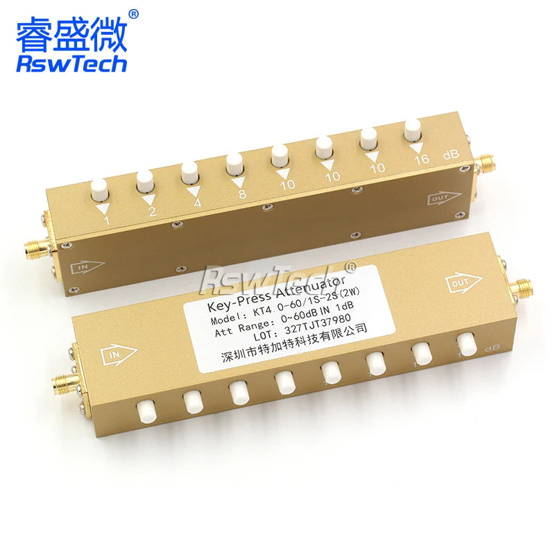 1PCS SMA N-type RF button adjustable key signal attenuator 0-30dB 0-60dB 0-90dB step 2W high power 0-4GHz