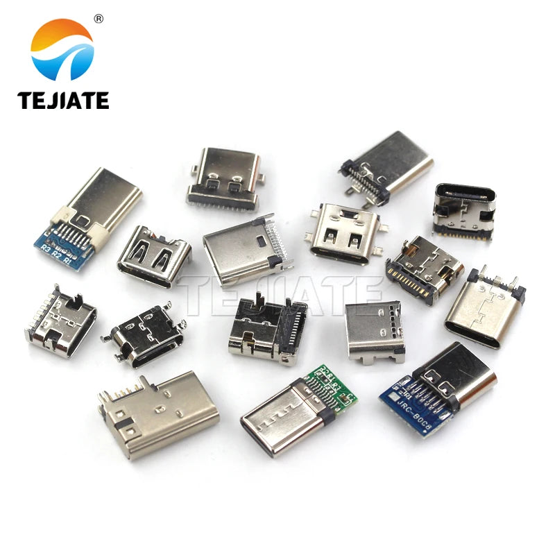 5PCS type-c female socket direct insertion SMT socket USB-3.1 6P16P 4-pin high-definition transmission interface fast charging