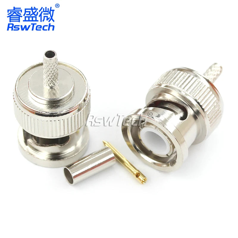1PCS BNC Adapter J-1.5 J-3 JW-1.5 JW-3 Q9 Male Header Bent Type Right Angle Crimp Feeder Match For RG58/142/316