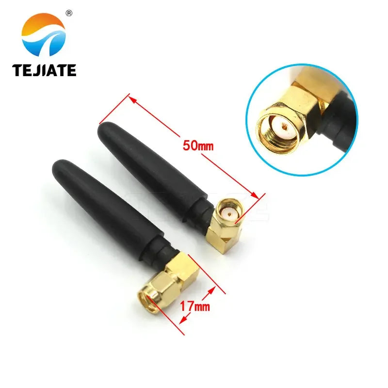 5PCS 2.4G Antenna SMA Straight Header/Bent Header Inner Pin/Inner Hole  5CM  WIFI WLAN Adapter Black Pepper