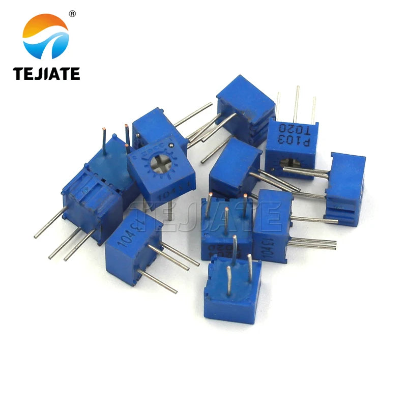 5PCS 3362P potentiometer precision adjustable 100 200 500 ohm 1K 2K 5K 10K 20K 50K 100K 200K 500K 1M