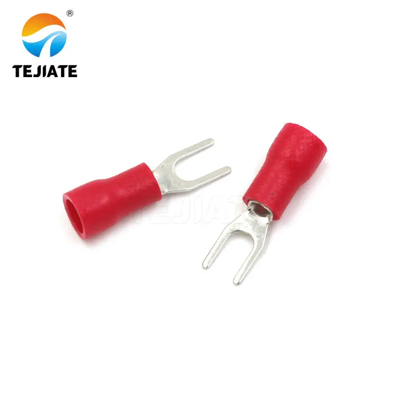 20PCS cold-pressed terminal block SV3.5-4 fork-shaped U-shaped Y-shaped insulated blade spring connector SV1.25-3 copper head