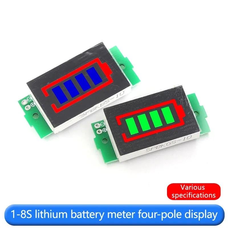 1/2/3/4/6/7/8S lithium battery meter Three-string LED lithium battery pack indicator board display module
