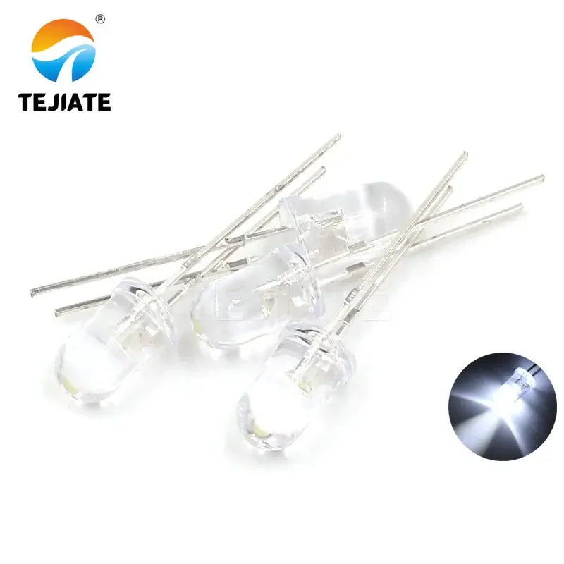 50PCS / 1Lot TEJIATE 5MM LED Lamp Full Double Color White Red Yellow Blue Green Purple Fast Response Long Using Life