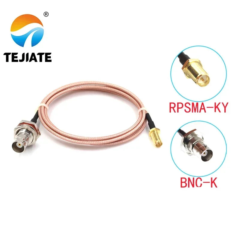 1PCS TEJIATE Adapter Cable BNC To RPSMA Type BNC-K Convert RPSMA-KY 8-90CM 1M 1.5M 2M Length Connector RG316 Wire