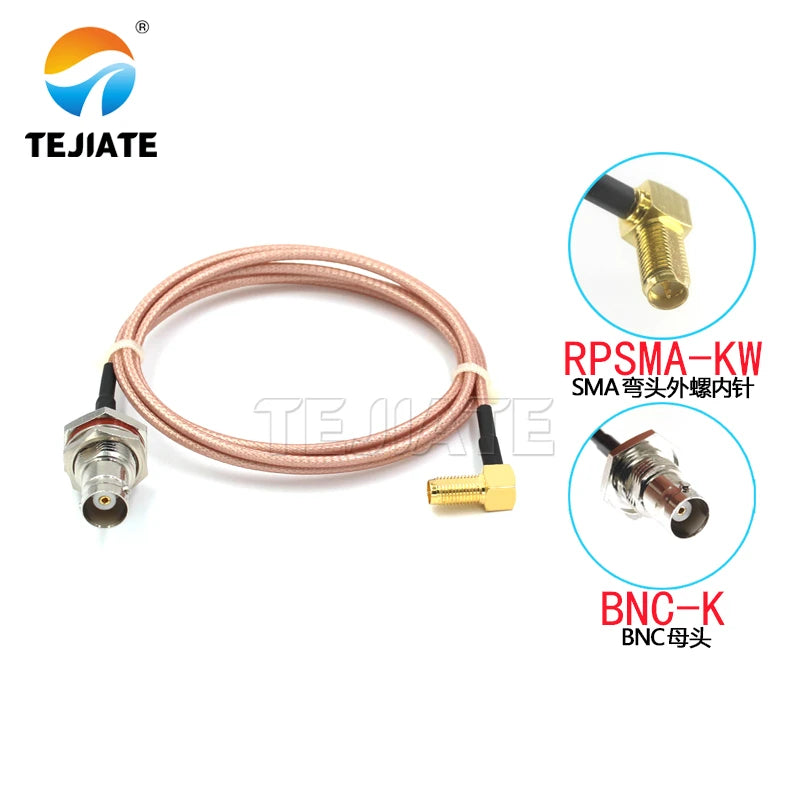 1PCS RPSMA-KW to BNC connection line BNC-KY BNC-J BNC-JW to RPSMA-JW RF line RG316 adapter line impedance 50 ohms