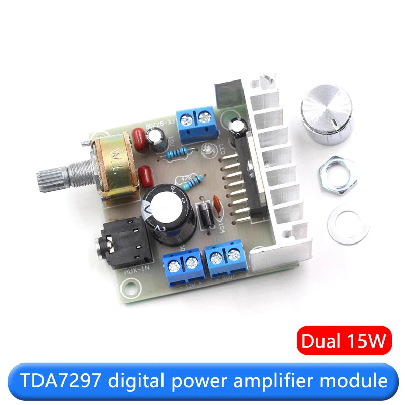 TDA7297 Digital Power Amplifier Board Module 12V Dual-Channel Noiseless Speaker Audio Circuit Board Power Amplifier Board