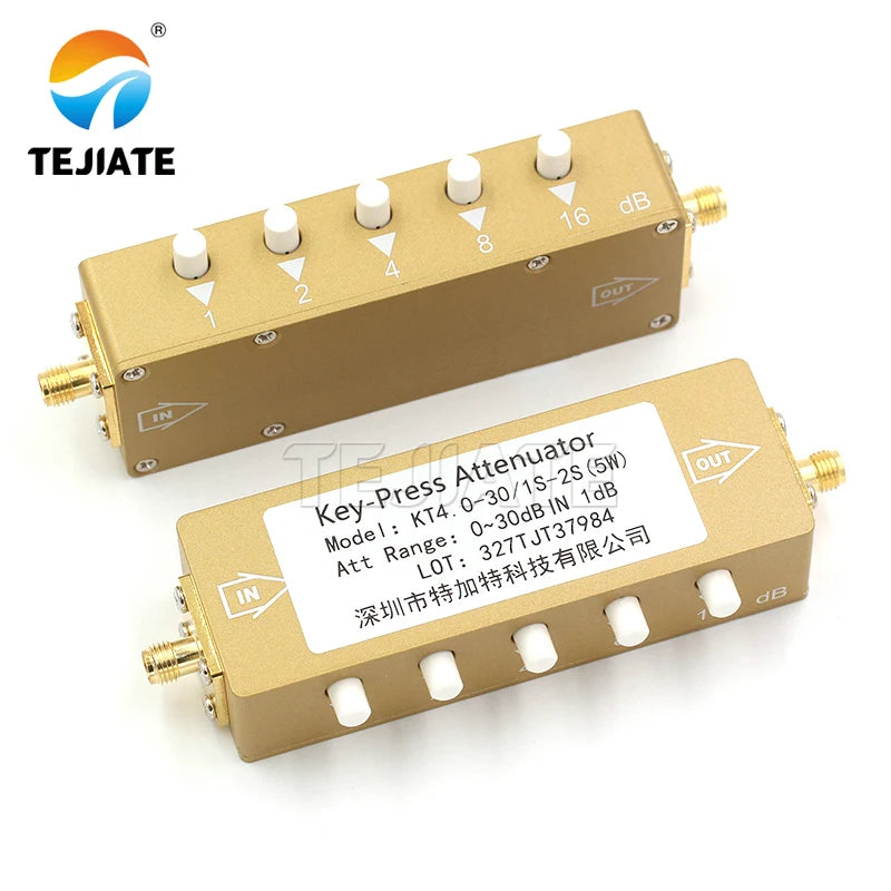 1PCS SMA N-type RF button adjustable key signal attenuator 0-30dB 0-60dB 0-90dB step 5W 10W high power 0-4GHz