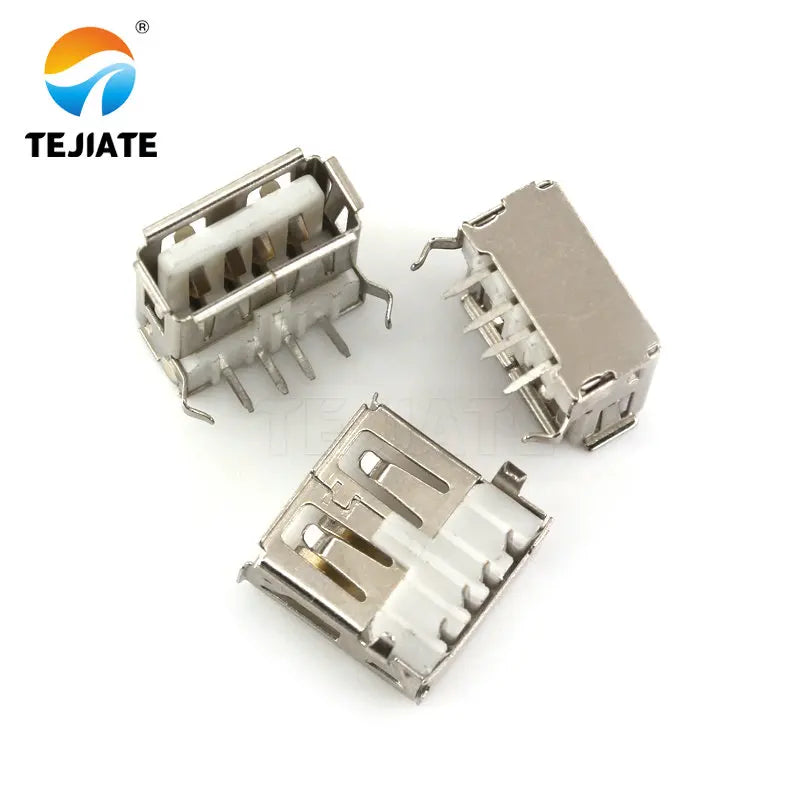 10PCS USB A-type female socket A female B female socket curling 90/180 degrees flat mouth square mouth straight plug patch