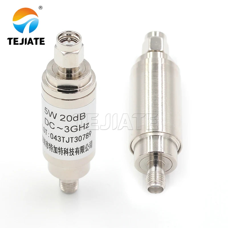 1PCS SMA-JK 5W Male to Female RF Fixed Coaxial Attenuator DC-3GHz 1-30DB SMA Type Connector
