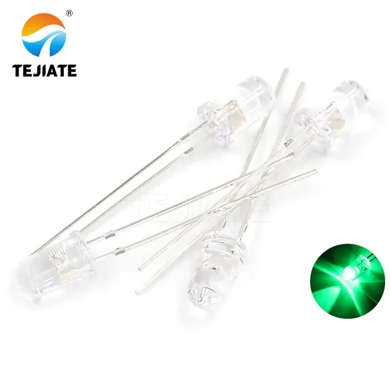 50PCS / 1Lot TEJIATE 5MM LED Lamp Full Double Color White Red Yellow Blue Green Purple Fast Response Long Using Life