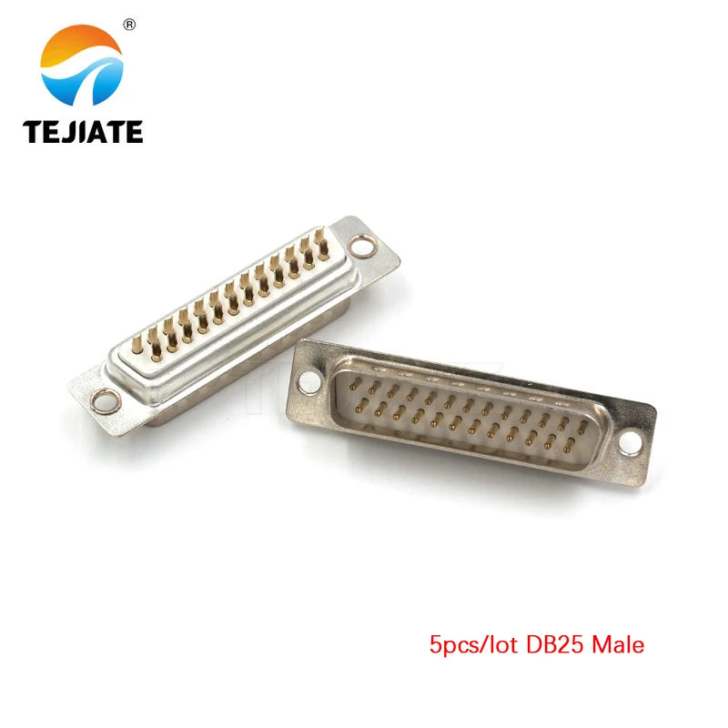DB25 25P  Parallel Serial Port Female Male Wire Solder Connector Socket Plug VGA Adapter Plastic Metal Shell Cover