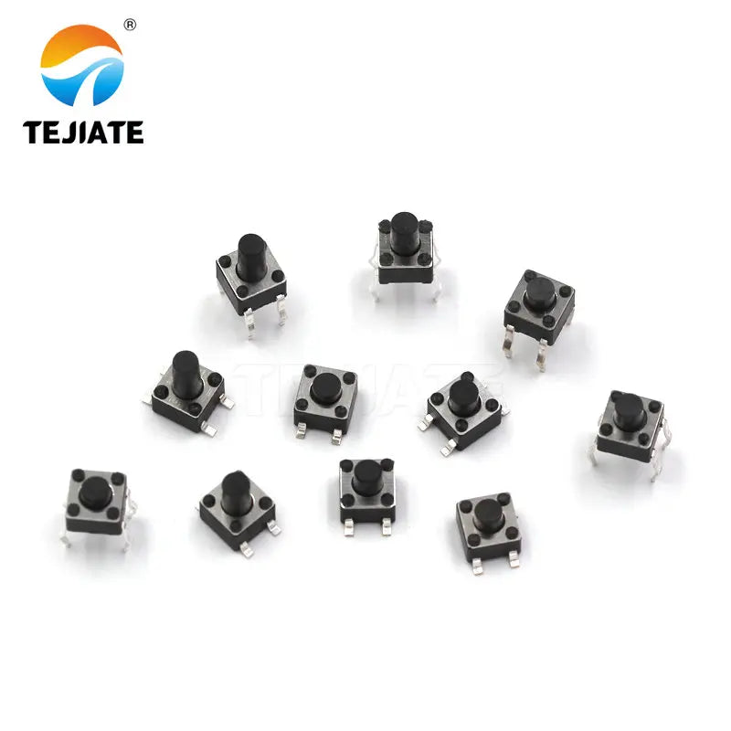 50PCS Touch Key Switch Push Button Switch Vertical/Patch 4 Feet 4.5mm*4.5mm*3.8/4.3/4.5/5/6/7mm Direct Insert Fret Microswitch