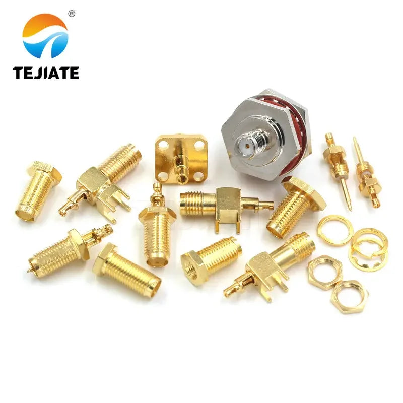50PCS SMA Female/male Header RPSMA-KY/KWE-1.13 Outer Screw Inner Pin/hole Reverse Connection Pressure Welding Feeder Connector