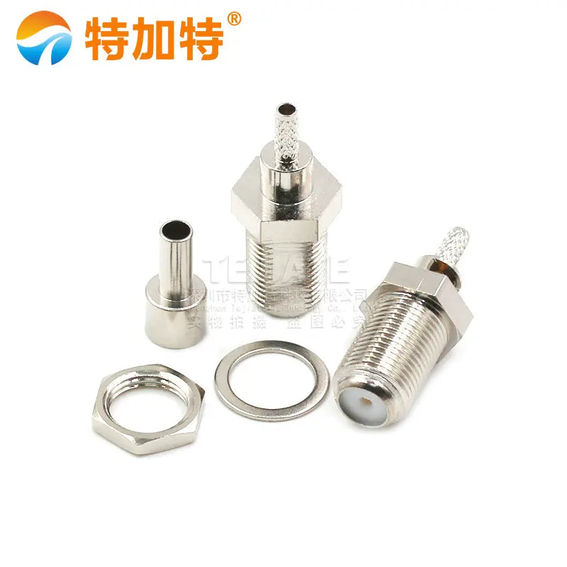 1PCS F-J/JW/KY Imperial F Type RF Coaxial Connector Male and Female Elbow Nikel/Gold Plated Adapter Plug