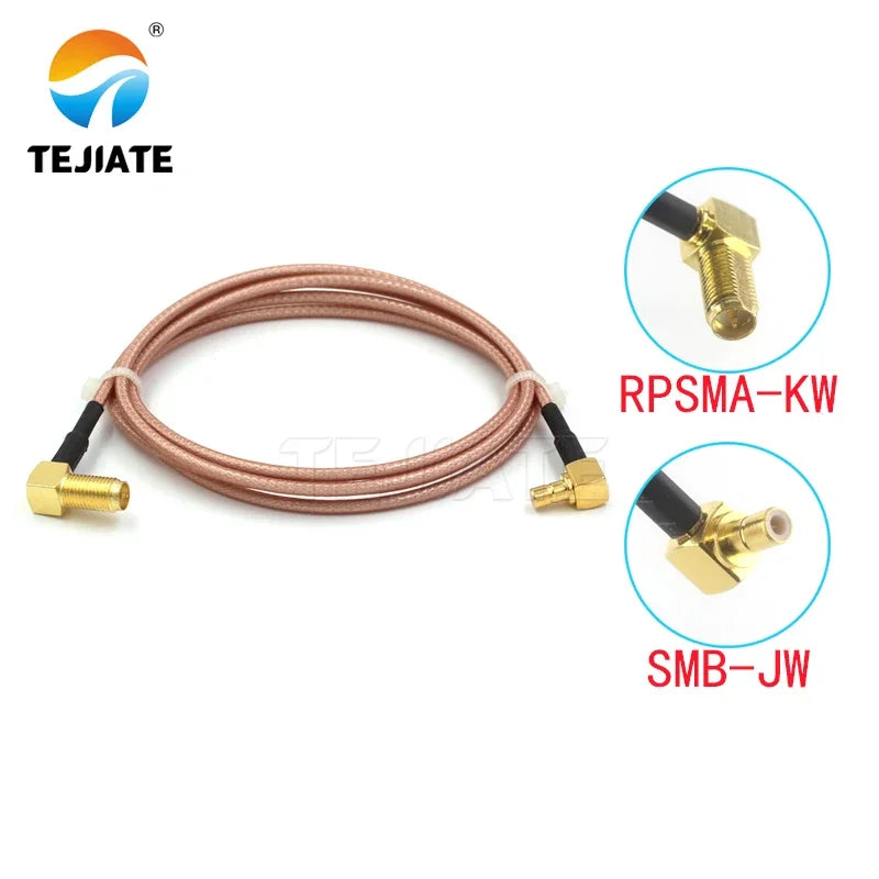 1PCS TEJIATE Adapter Cable SMB To RPSMA Type SMB-JW Convert RPSMA-KW 8-90CM 1M 1.5M 2M Length Connector RG316 Wire
