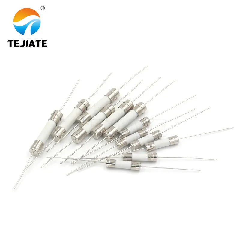 10PCS Ceramic Fuse With Pin 0.5/1/2/2.5/3/3.15/4/5/6/6.3/8/10/12/15/20/25/30A 250V 5*20MM Pin Blow Fuse  With legs