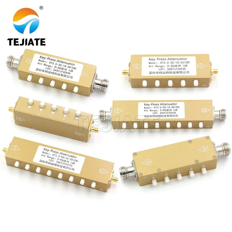 1PCS SMA N-type RF Button Adjustable Key Signal Attenuator 0-30dB 0-60dB 0-90dB Step 2W High Power 0-4GHz