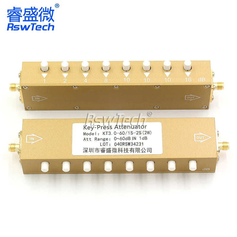 1PCS SMA N-type RF button adjustable key signal attenuator 0-30dB 0-60dB 0-90dB step 2W high power 0-4GHz